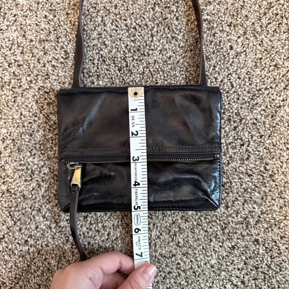 Hobo Glade Crossbody Black Leather Adjustable Strap Multi Pocket Bag - Picture 15 of 16